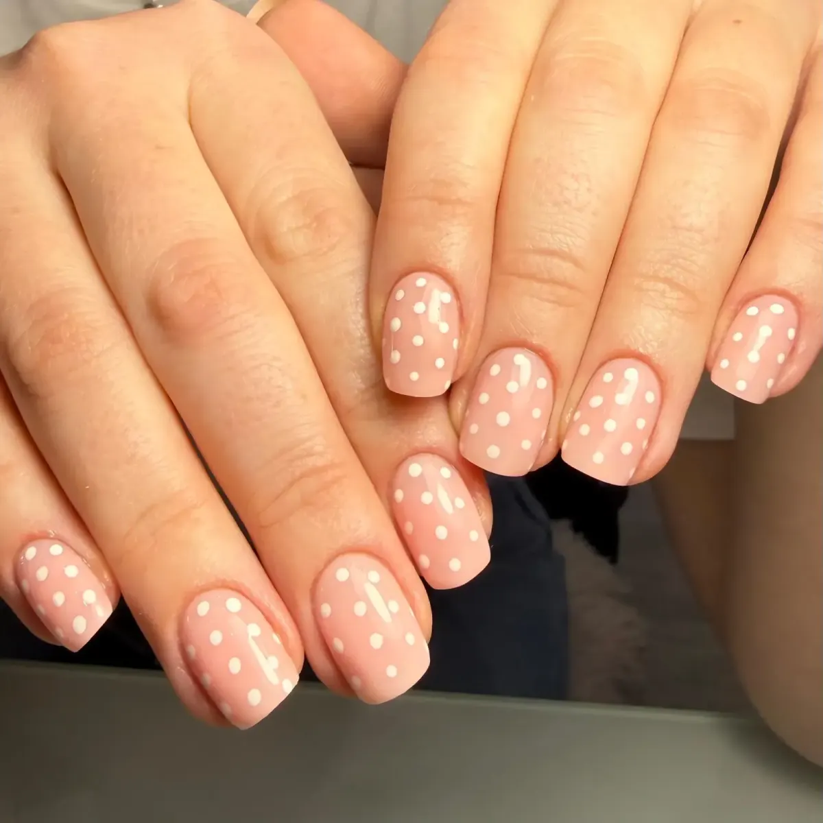 Polka-dot gel manicure by Freda O'Reilly, Camden London